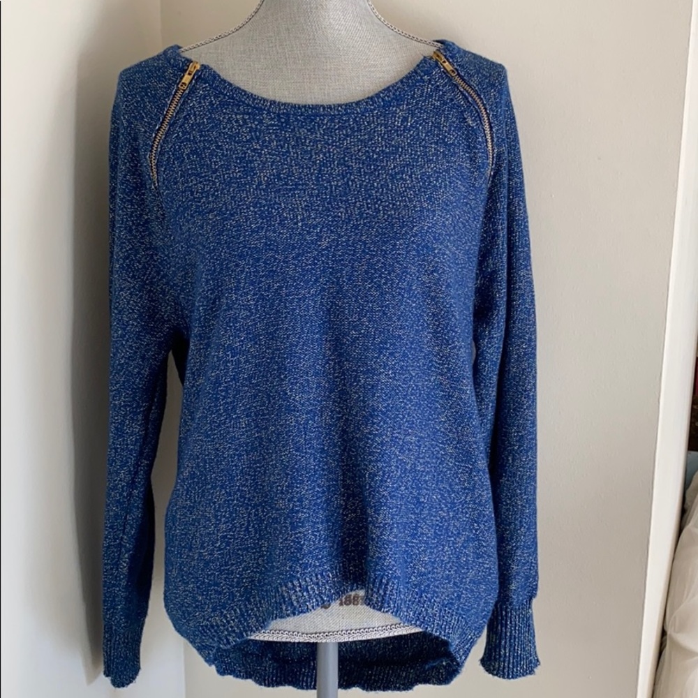 Blue zip sweater